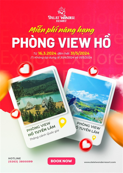 MIỄN PHÍ NÂNG CẤP HẠNG PHÒNG VIEW HỒ